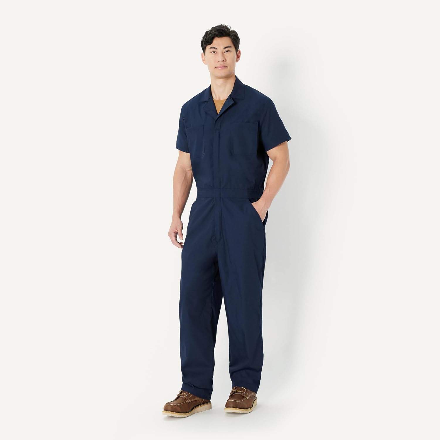 Amazon Basics Men's Relaxed Fit Short Sleeve Workwear Coveralls