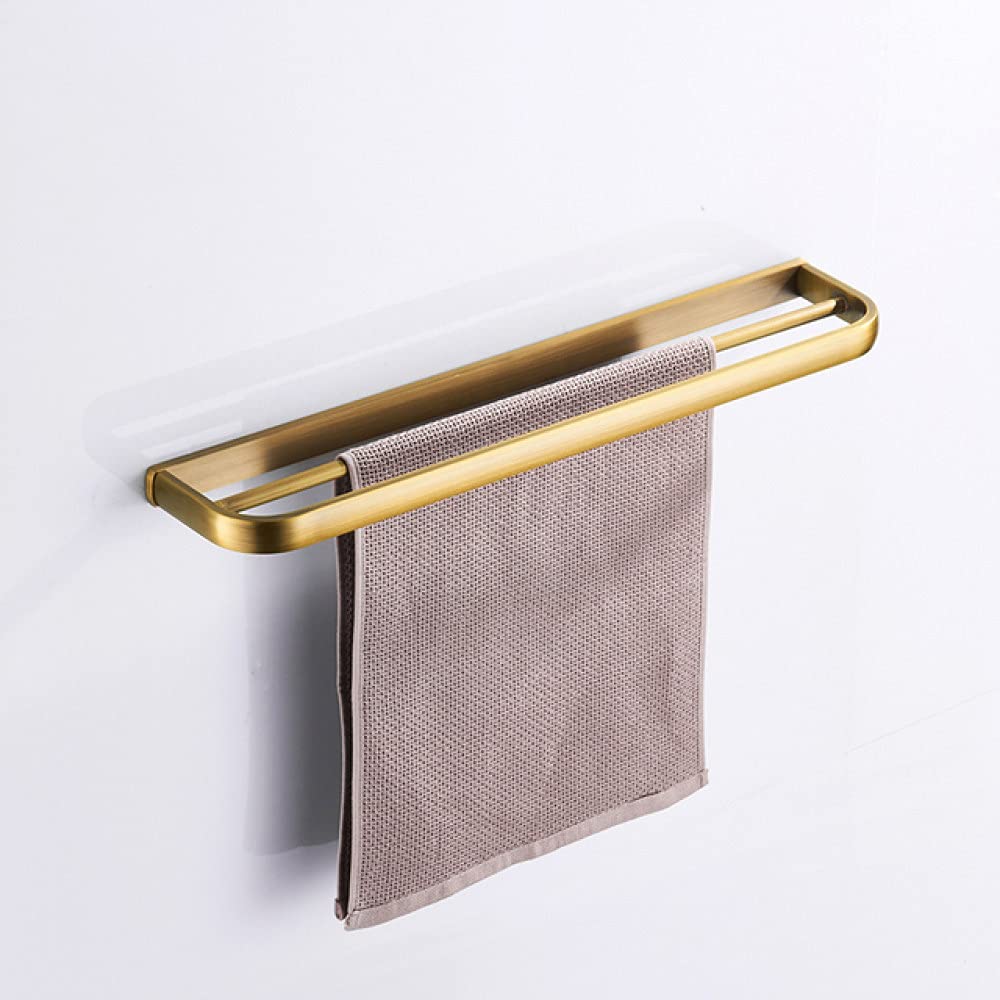 Bronze antique pour ce porte-serviettes double de salle de bain rétro