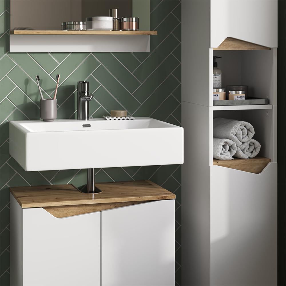 Armadio Da Bagno Stretto 30cm - Planetmöbel LUX Rovere Oro/Antracite - Foto 4