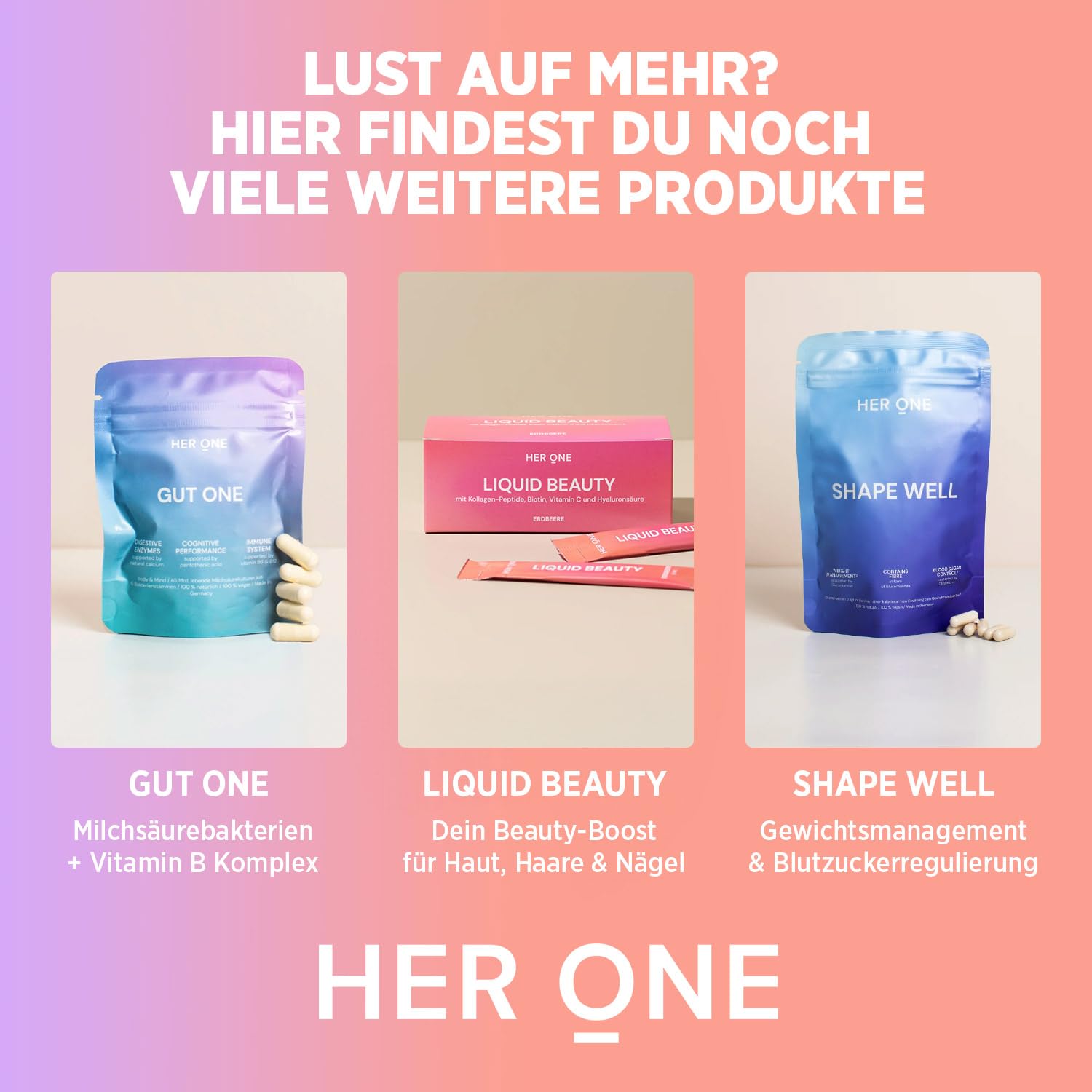 HER ONE INNER BEAUTY All in One Limited Edition | Complejo de vitaminas en alta dosis | multivitaminas y minerales para mujeres | multivitaminas y minerales | Bebida de belleza | 30 porciones