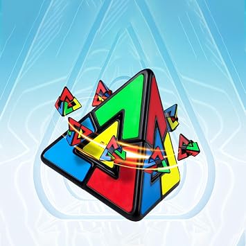 Oostifun Pyraminx Duo Irregular Pyraminx Cube Pyramid Triangle Four-axis Tetrahedron Puzzle Brain Teaser puzzles (Black)