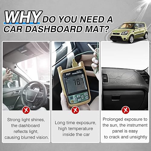 Miniatura 2 de Cartist Cubierta de gamuza para salpicadero compatible con Hyundai Santa Cruz 2022 2023 2024, accesorios para tablero de tablero antideslizante