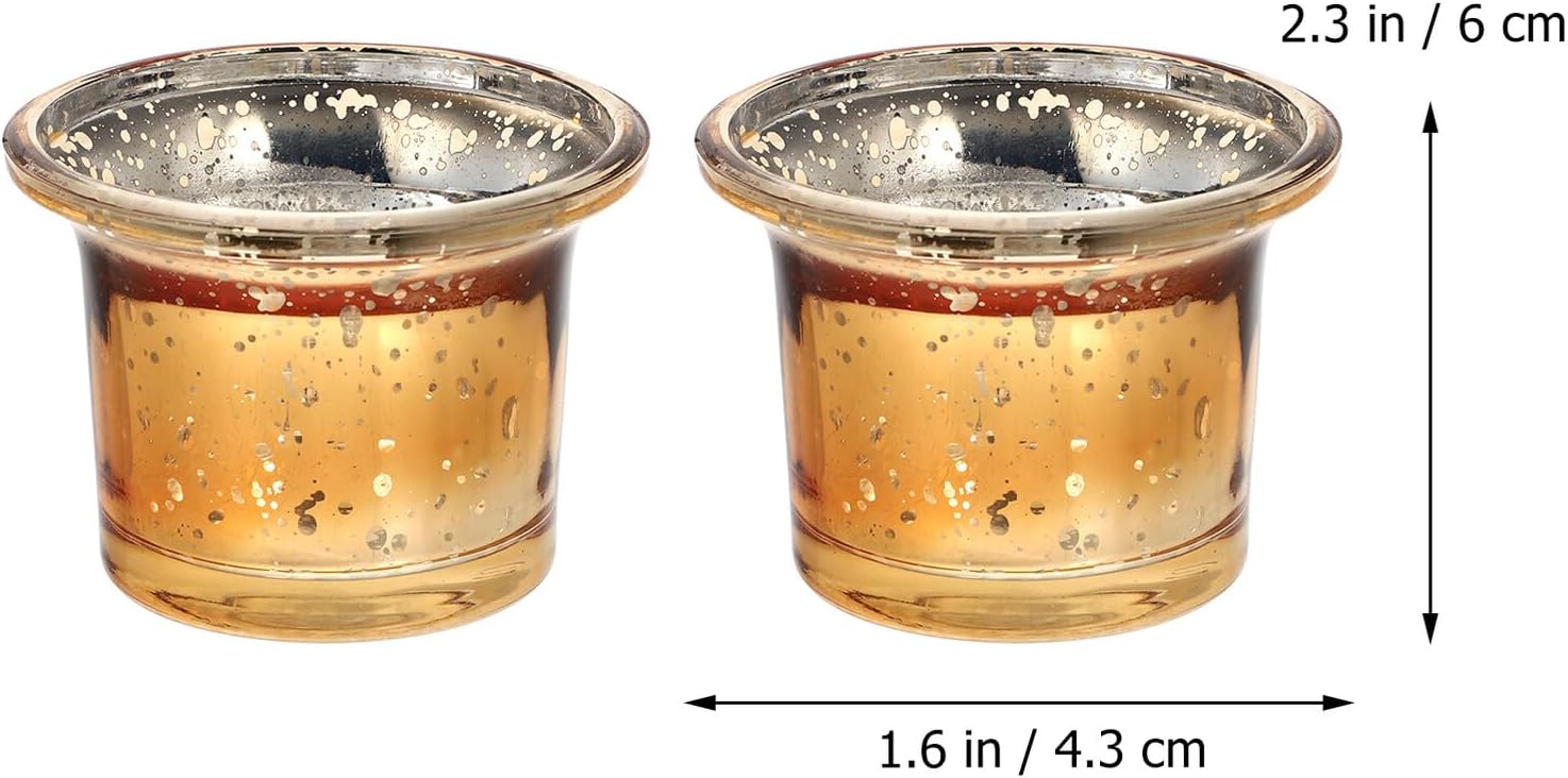 KICHOUSE 6pcs Speckled Glass Candle Holder Set, Decorative Candle Cup Container for Table Centerpiece, European Style Votive Candleholders for Home and Party Décor