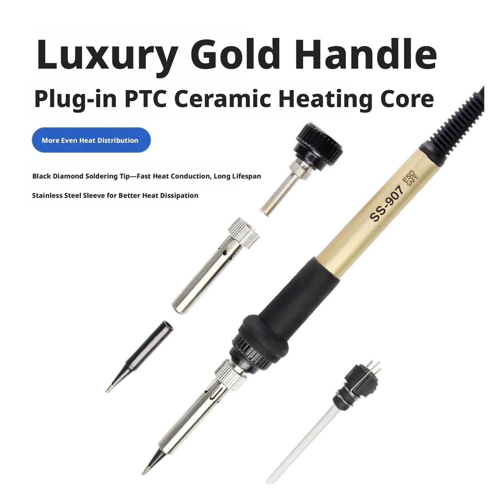 Estación de soldadura, Kit de soldador temperatura ajustable 936A, pluma soldadura por calor rápido para reparación PCB teléfono