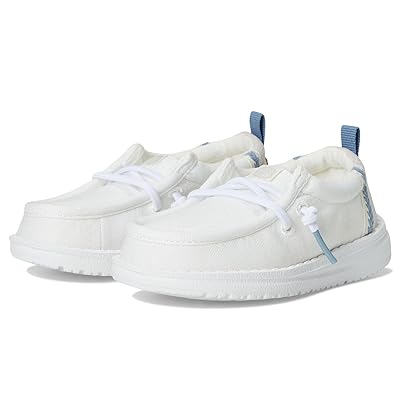 Hey Dude Kids Wally Summer Linen (Toddler) Boys Shoes White/Stone Grey