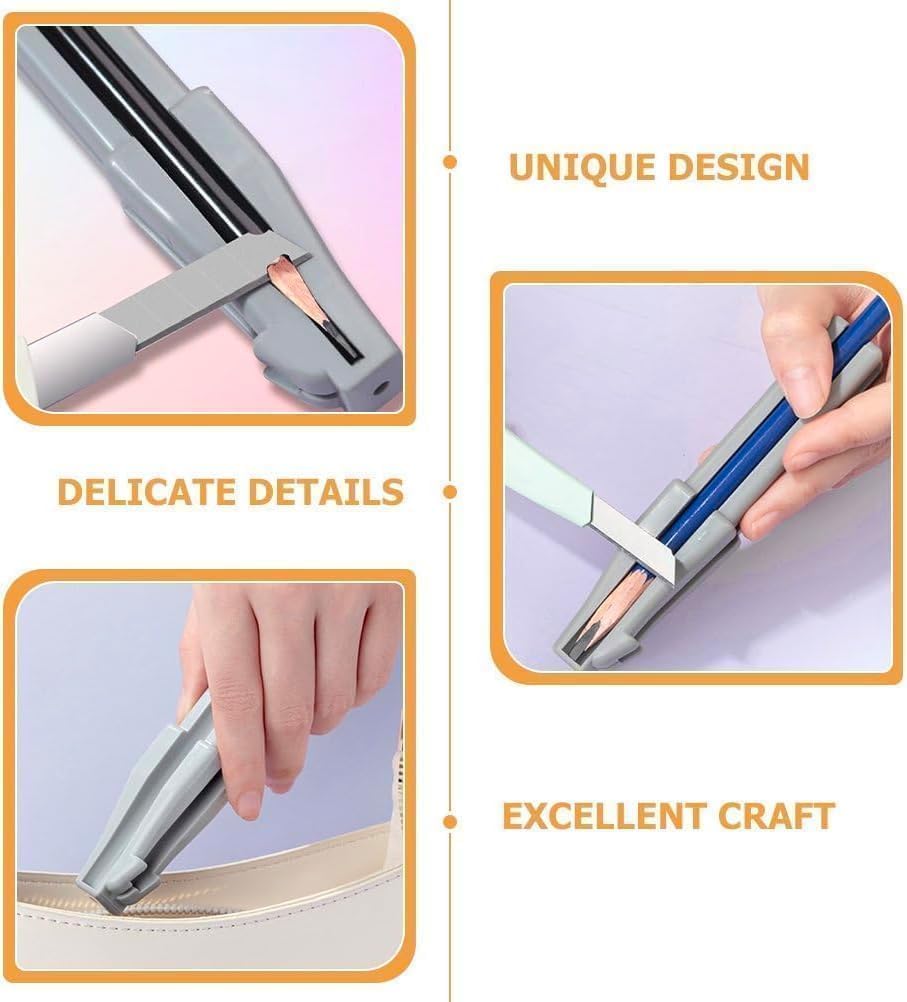 2Pcs Gray 3 in 1 Eyebrow Pencil Sharpener, Eye Pencil Sharpener, Duckbill-Shape Eyebrow Sharpener Auxiliary Tool for Eyebrow Pencil for Beginners and Professional, Cosmetic Pencil Sharpeners