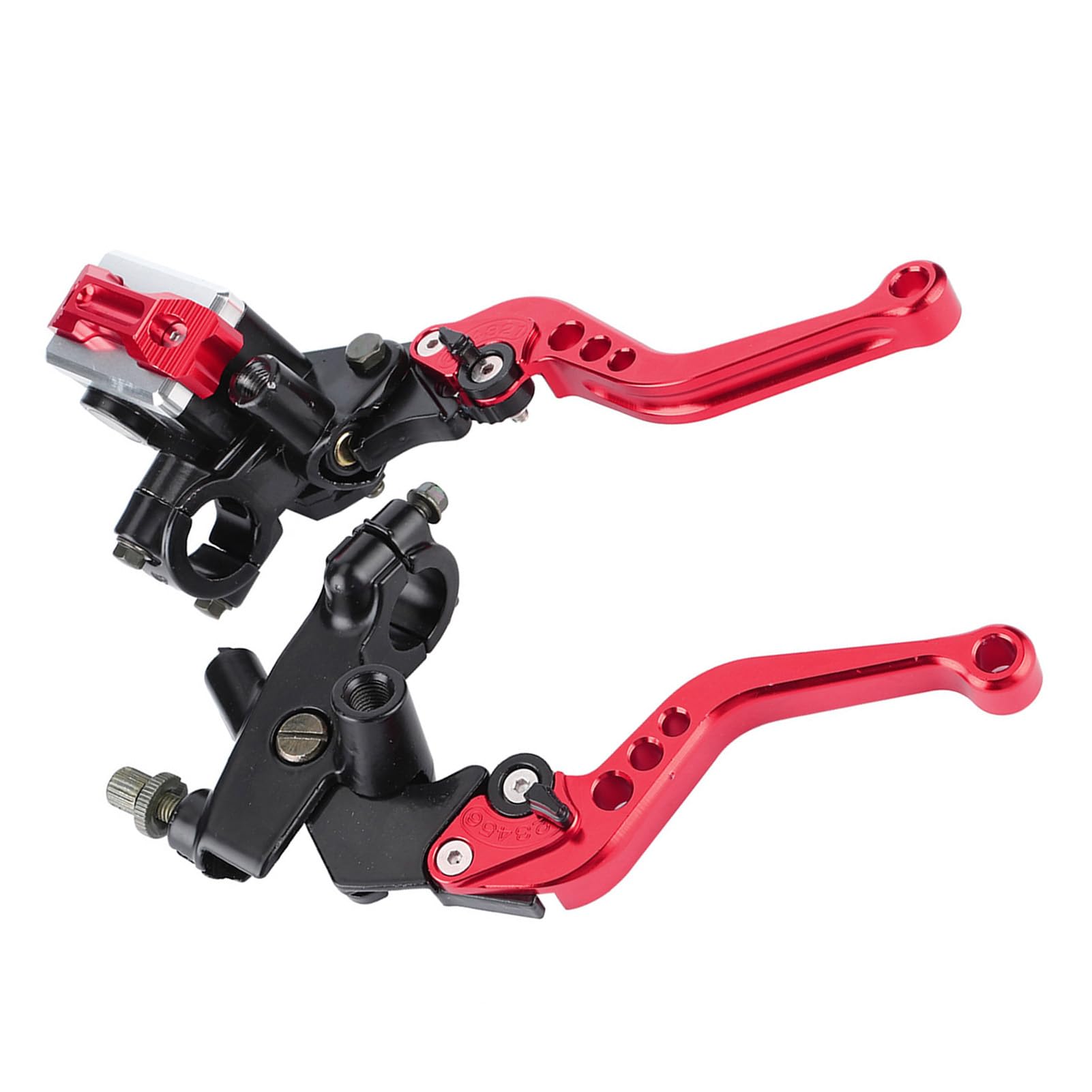 Levier de frein moto 1 paire 7/8"22mm universel en alliage d'aluminium embrayage de frein moto leviers de maître-cylindre d'embrayage durables (rouge)