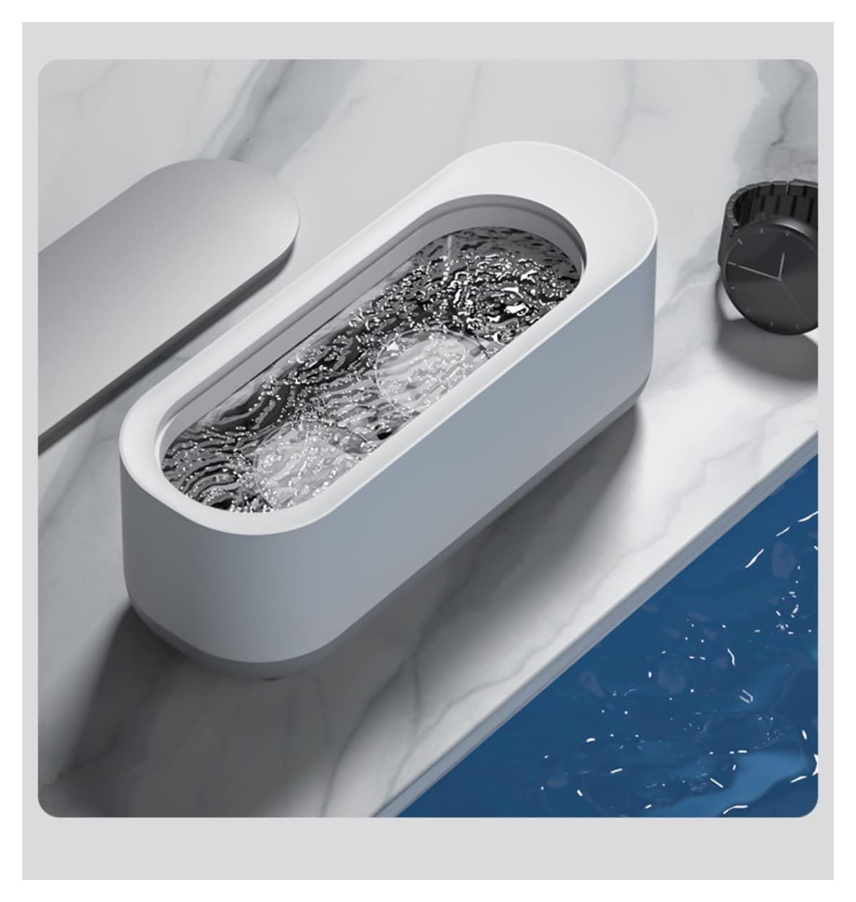 EverZone Ultrasonic Jewelry Cleaner,Watch Cleaner, Professional Machine with 47KHz Frequency and 300ML Capacity, Digital Timer for Eyeglasses, Rings, Coins?Silver?Denture Ultrasonic Cleaner