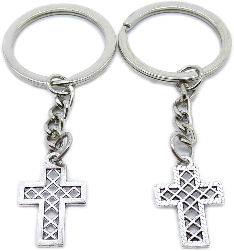 50 Pieces Keyring Keychain Wholesale Suppliers Jewelry Clasps YK1147 Latin Cross