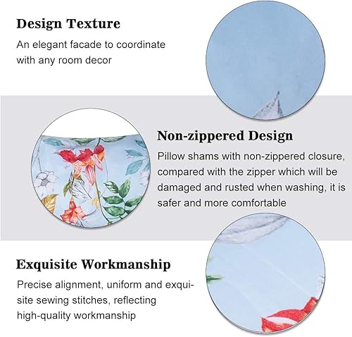 Miniatura 4 de Shatex- set de edredón de 3 piezas, cama queen, ultra suave, 100% microfibra de poliéster, edredón con estampado elegante, 2 fundas para almohada.