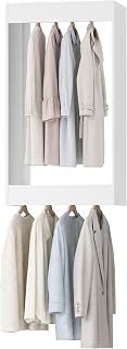 25.5" Wide Double Hanging Modular Closet System, Wall-Mounted Closet Organizer with Dual Hanging Rods, White