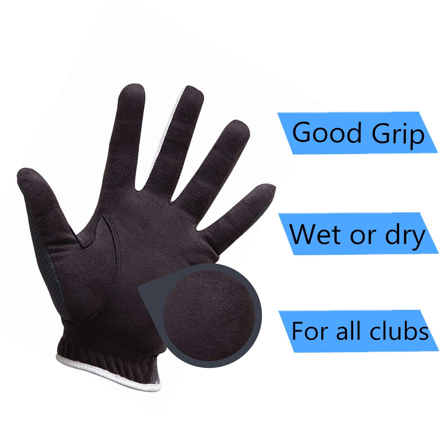 FINGER TEN Golf Glove Men Left Hand Right Rain Grip Value 3 Pack - Image 3