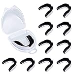 10 Pcs Sport Mouth Guards Gum Teeth Armor Game Guard for Boxing Basketball Football Hockey Karate Basketball Rugby Match (Black White Combined)