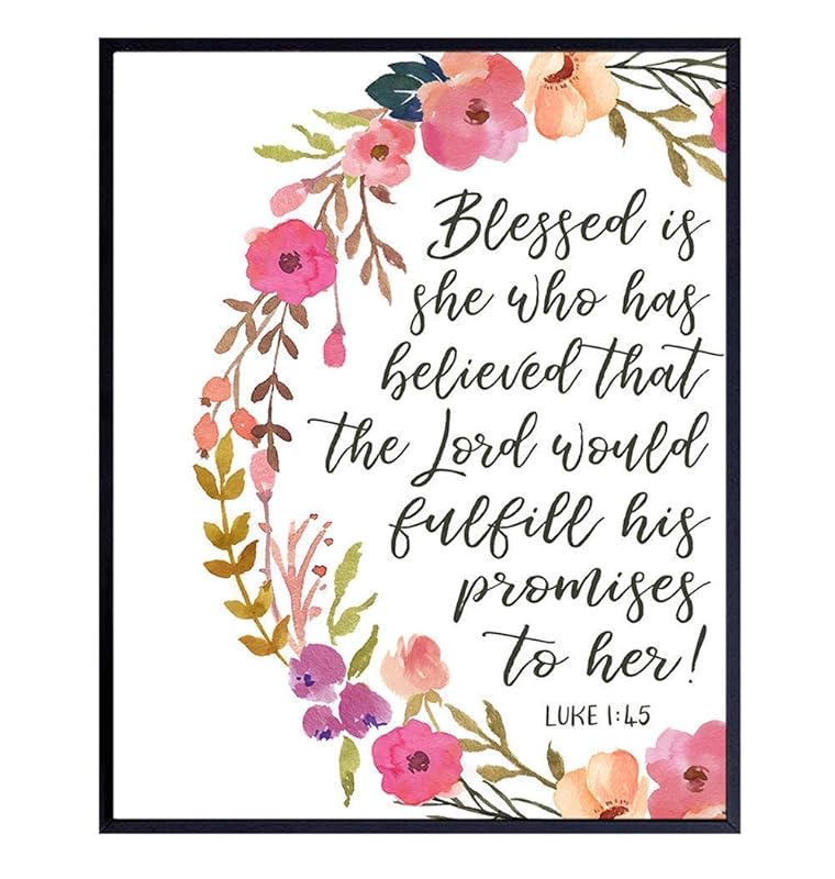 Blessed Quotes For Her Amazon.com: Blessed Is She - Positive Quotes Inspirational Bible Verse  Religious Wall Art - Christian Gift For Women, Teens, Girls - Blessed  Scripture Wall Decor For Bedroom, Living Room, Bathroom - 8X10