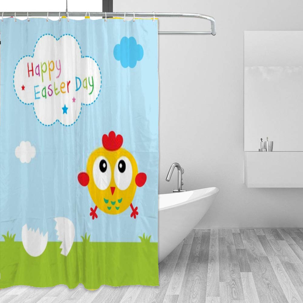 Rideau de douche Pâques pour décorer la salle de bain des enfants