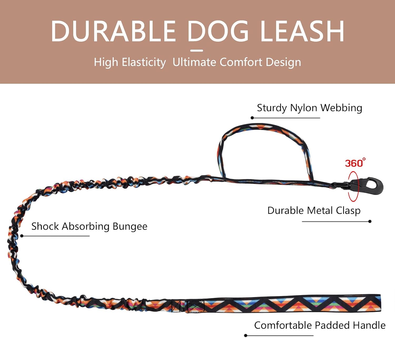DAGANXI Tactical Dog Collar, Adjustable Military Training Nylon Dog Collar with Control Handle and Heavy Metal Buckle for Medium and Large Dogs, with Patches & Airtags Case (XL, Colorful Triangle-Set) image 5