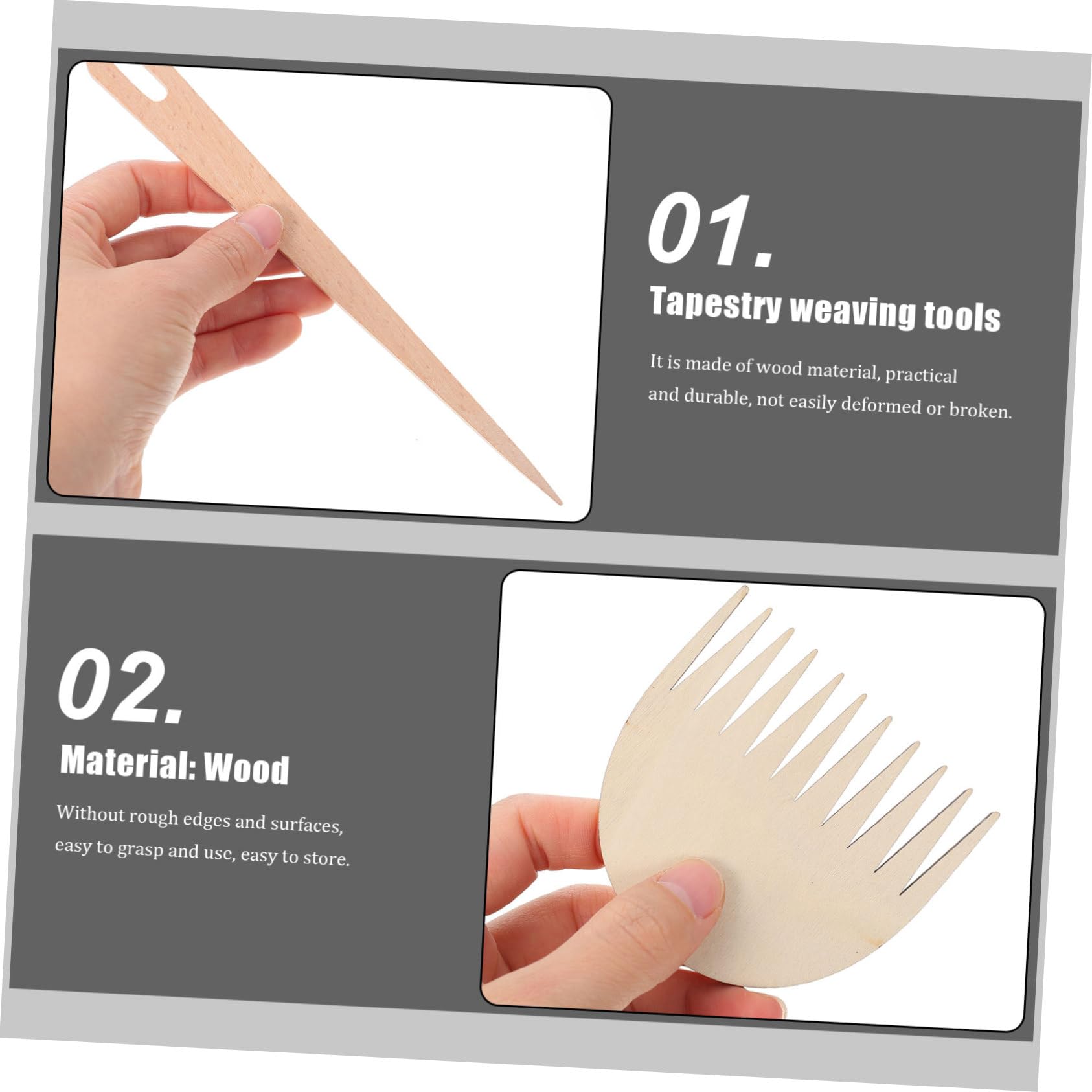 Angoily 3 Juegos De Accesorios Trenzados Kit De Telar Pequeño Para Tejer Herramienta De Tejer Con Peine Lanzaderas De Aguja Accesorios De Tejido Artesanías