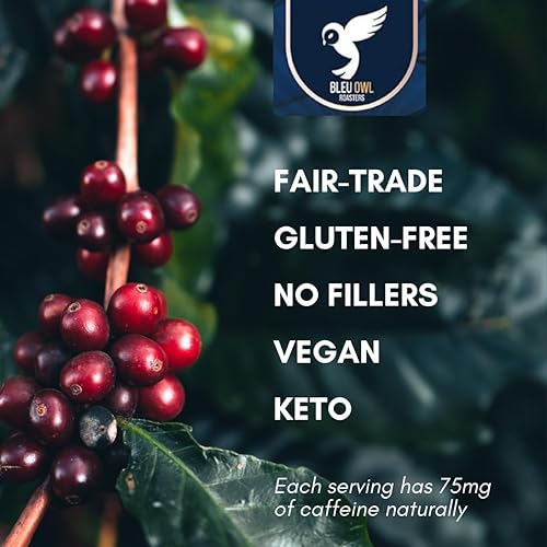 Miniatura 6 de Bleu Owl Instant Organic Mushroom Coffee - 7 Superfood Mushrooms for Gut Health Energy & Clarity - Arabica 35 servings, 2.5oz. - Lions Mane Chaga