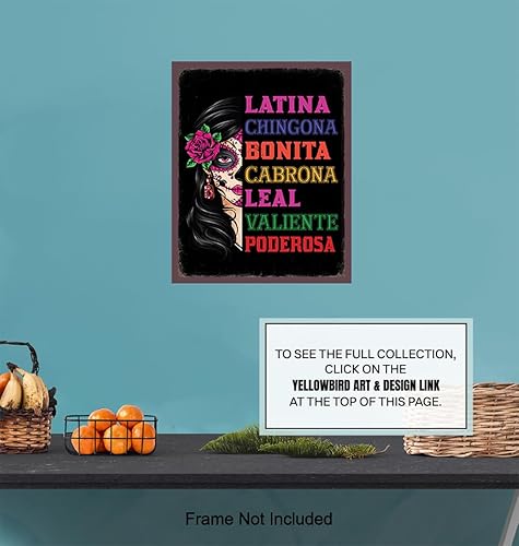 Miniatura 6 de Latinx Wall Art for Women - Mexican Theme Regalos Para Mujer - Sugar Skull Decor Decoracion Para Sala, Nina - Inspirational Quotes Wall Art for