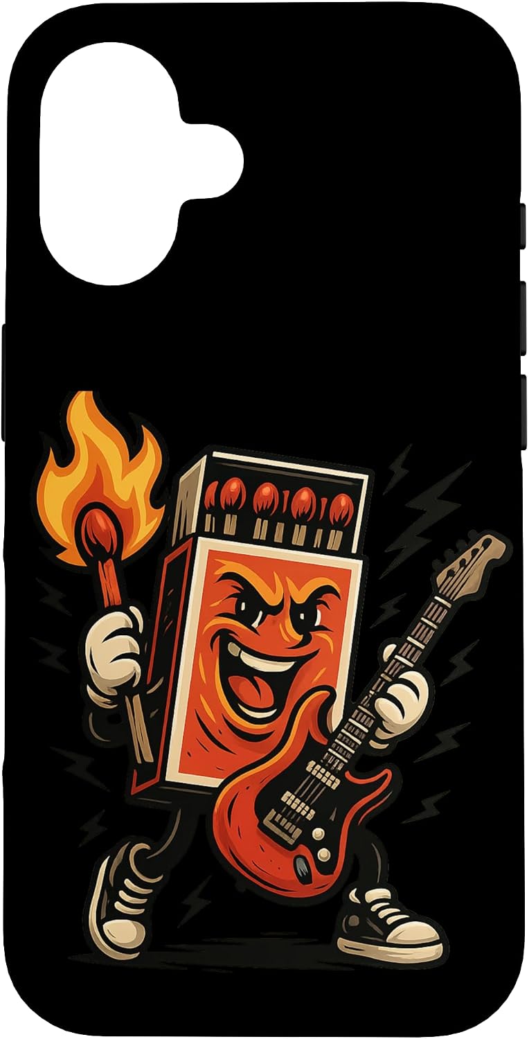 Funny Matchbox with Electric Guitar Costume for Lighter Fans Case for iPhone 16