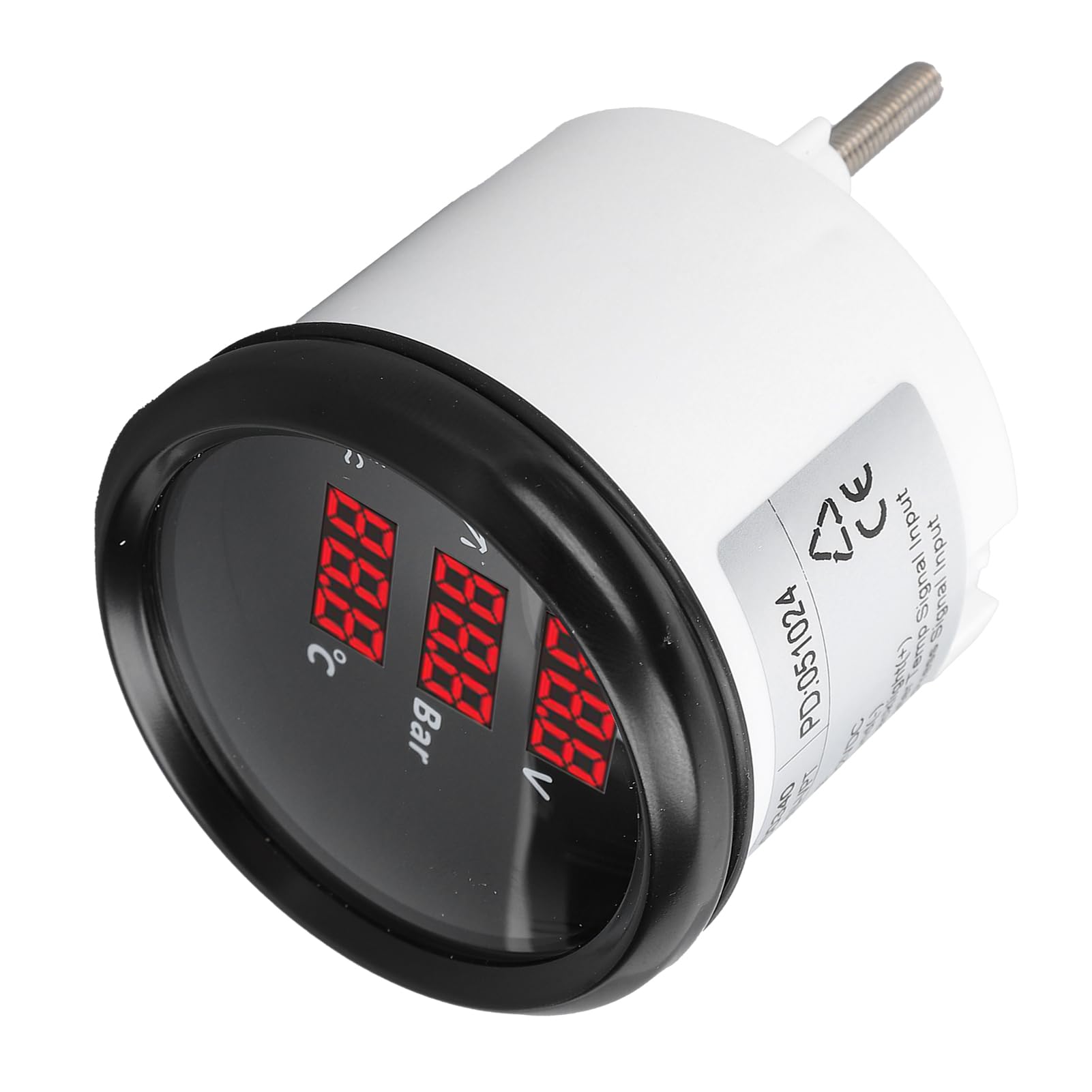 Digital, 52 Mm Spannung, Öldruck- und Temperaturanzeige, Rote Hintergrundbeleuchtung, Digitales Temperatur- und Öldruck-Voltmeter für Boot, Yacht, Wohnmobil, 9 Bis 32 VDC und