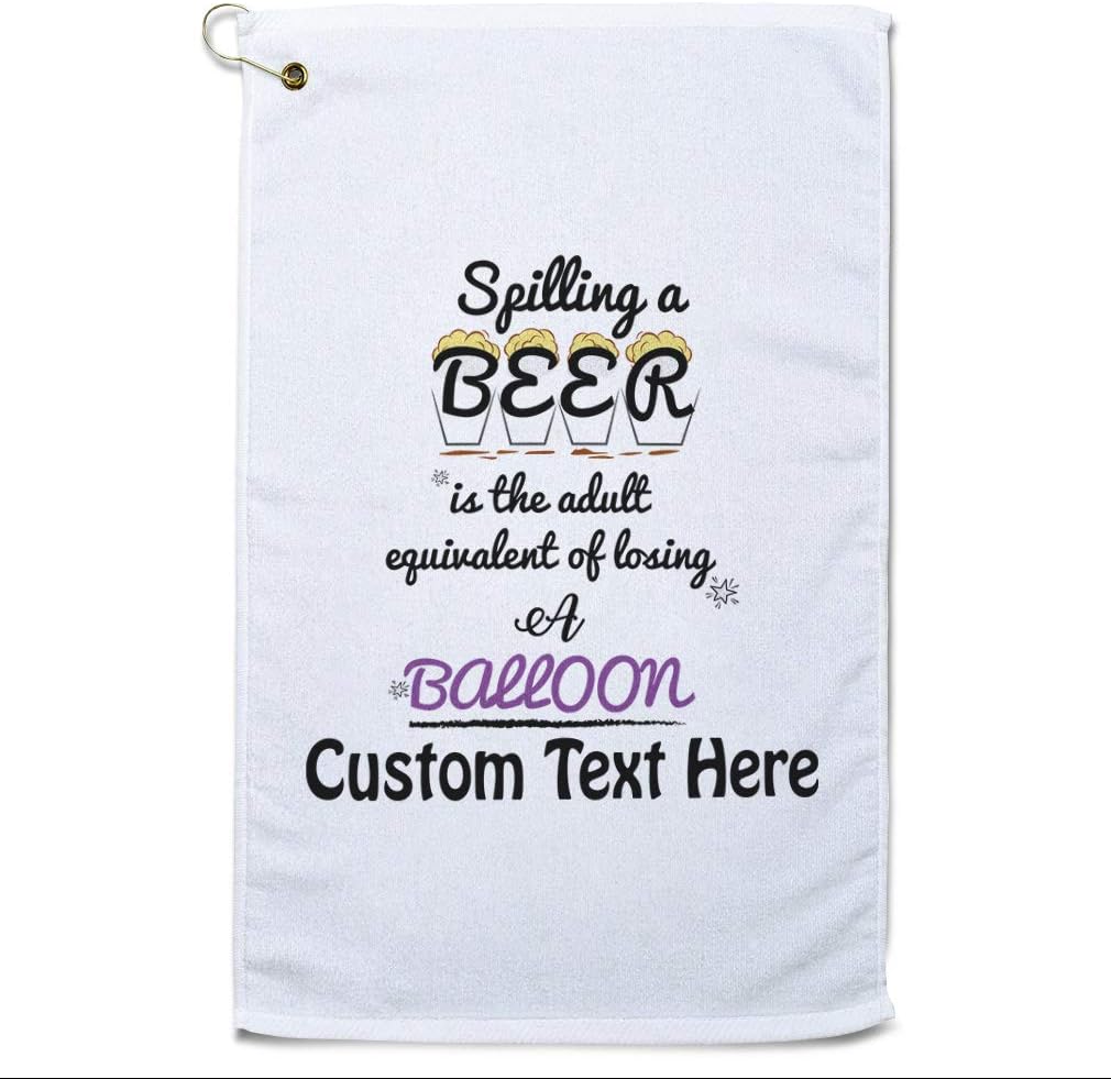 Style In Print Golf Towel Adult Equivalent of Losing A Balloon Food Drinking Funny Gag Humor
