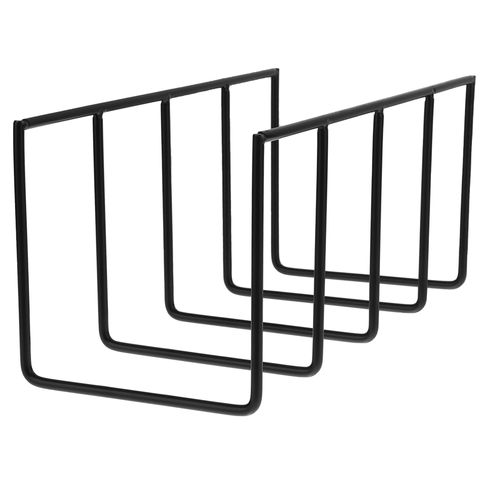 Uonlytech Elegant Desktop Record Organizer Iron Material Polished Electroplated Storage Rack