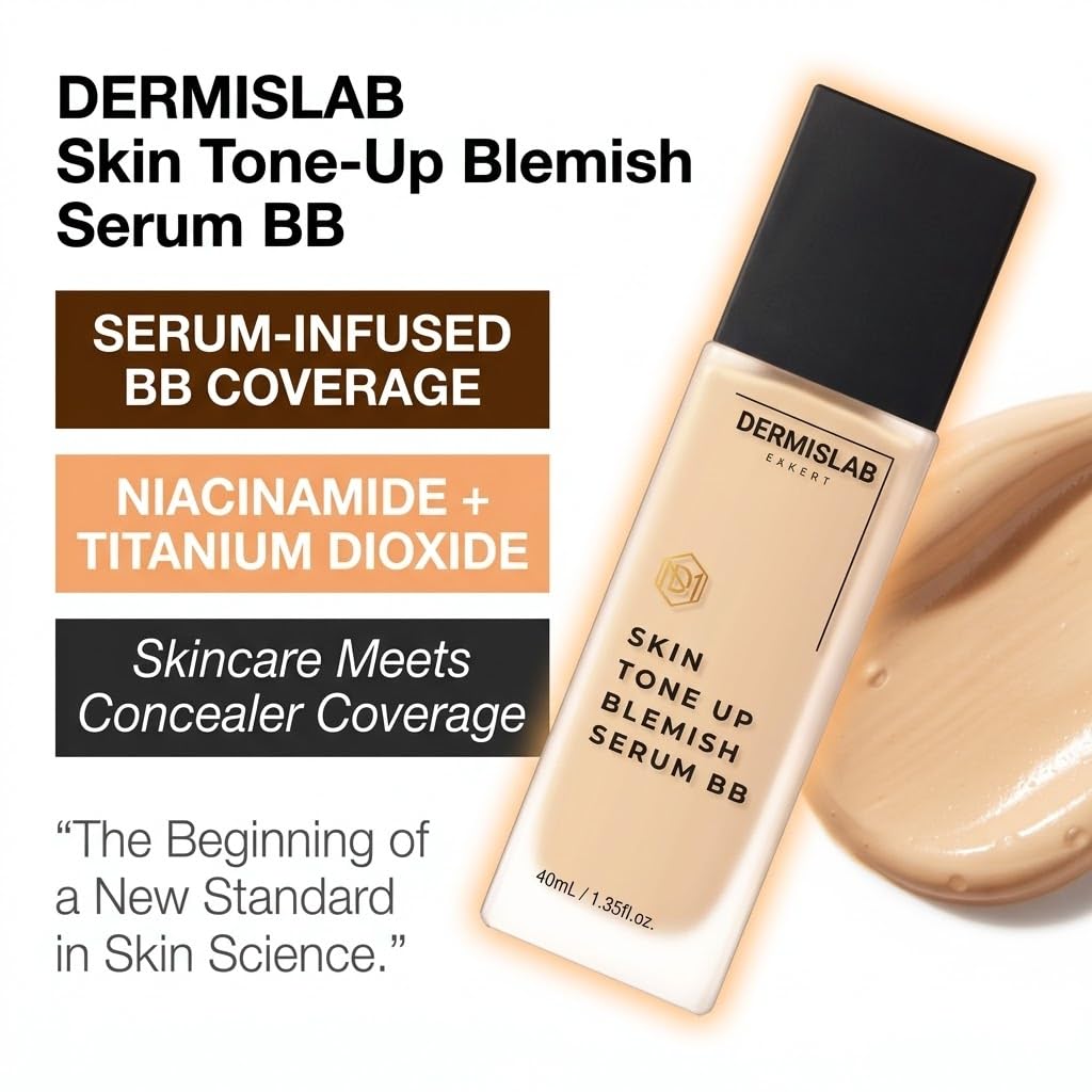 Skin Tone-Up Blemish Serum BB – Brightening & Moisturizing Tone-Up Serum for Smooth, Even Skin | Lightweight All-in-One Makeup Base 40ml / 1.35oz