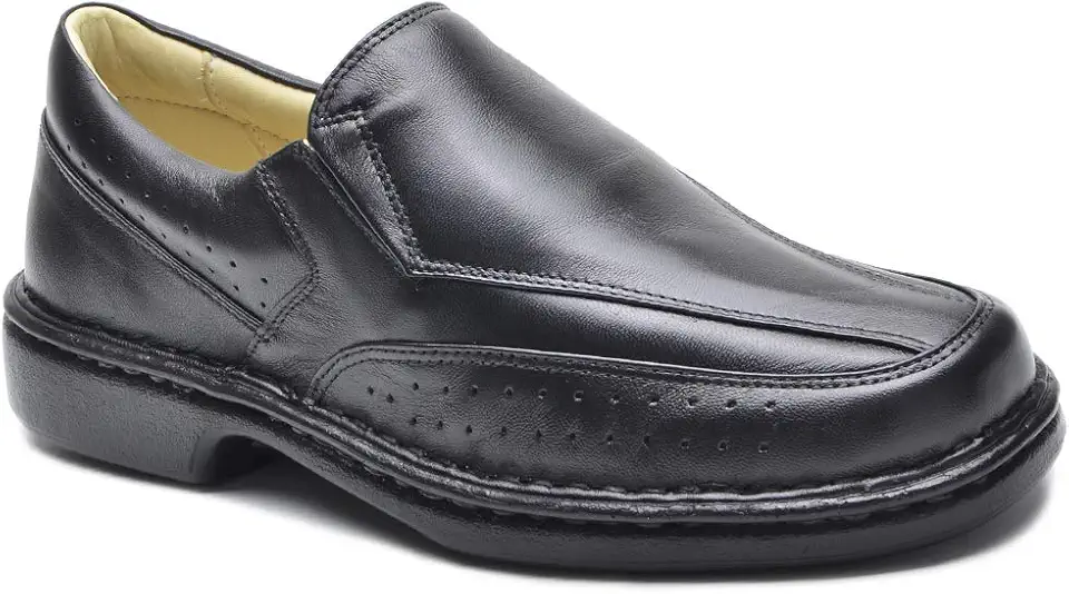 Sapato Social Anti Stress Masculino Ortopédico Conforto Em Couro