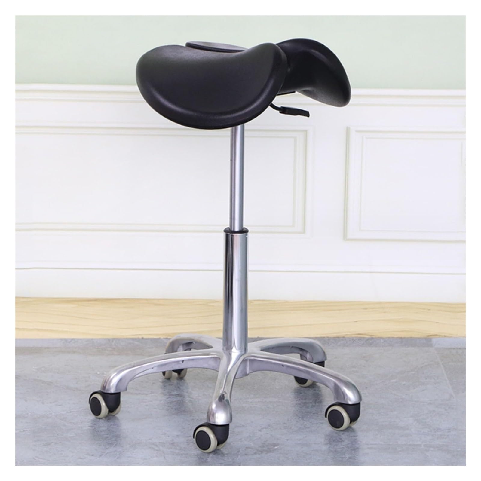 METTEOR Saddle Stool Ergonomic Saddle Chair Comfortable Saddle Stool with Wheels for Drafting Lab Clinic Dentist Salon Massage Office (A Medium)