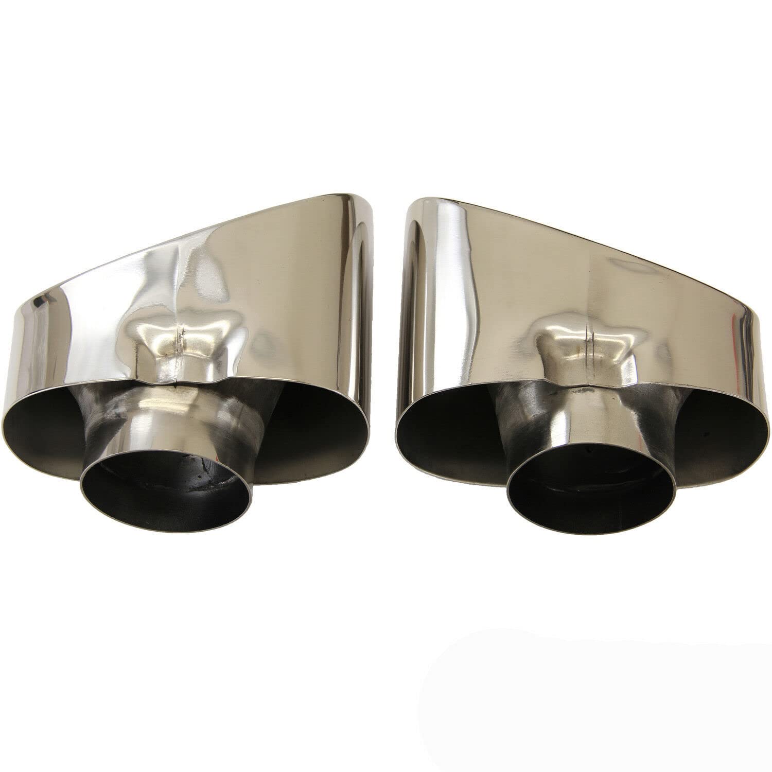 Recambo Osłony rury wydechowej, rury wydechowej, stal nierdzewna, chrom, kompatybilne z BMW X5 E70 2006-2013, masywne osłony rury wydechowej, Plug&Play, uniwersalne