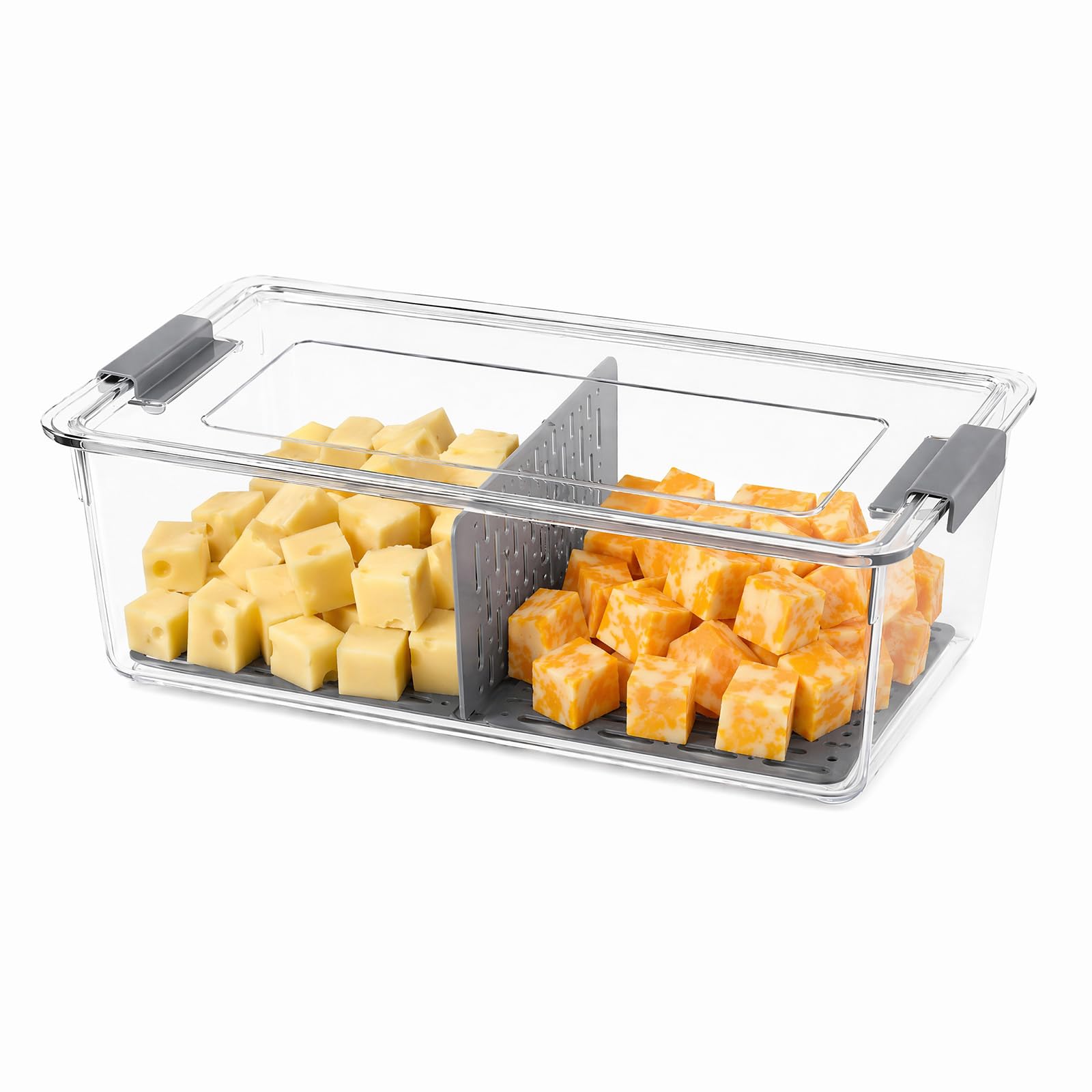 Cheese Containers, 3.7L Clear Cheese Container with Lid Fridge Organisers