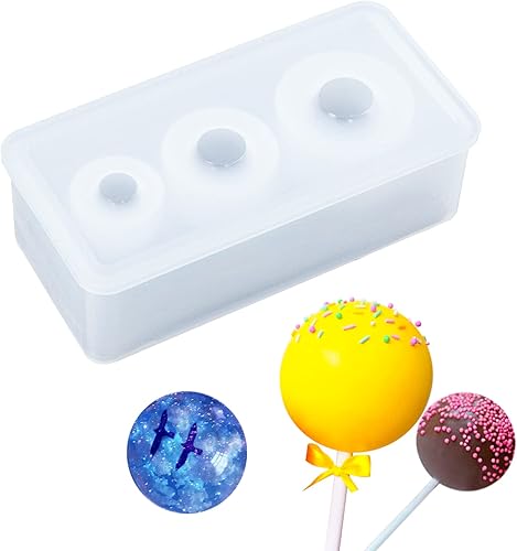 Miniatura 9 de Molde de silicona de esfera para resina epoxi, fabricación de joyas, cera de vela, jabón casero, bomba de baño, una sola pieza de 2.4 pulgadas