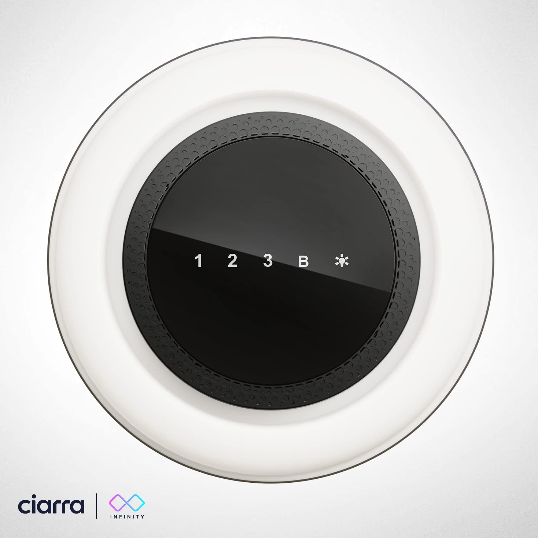 CIARRA CBCB4833 Cappa A Isola A+ Cappa Aspirante A Ricircolo Sospesa 48cm 550 m³/h4 Livelli Booster App Smart Wi-Fi Vetro Nero Filtro Al Carbone CBCF003