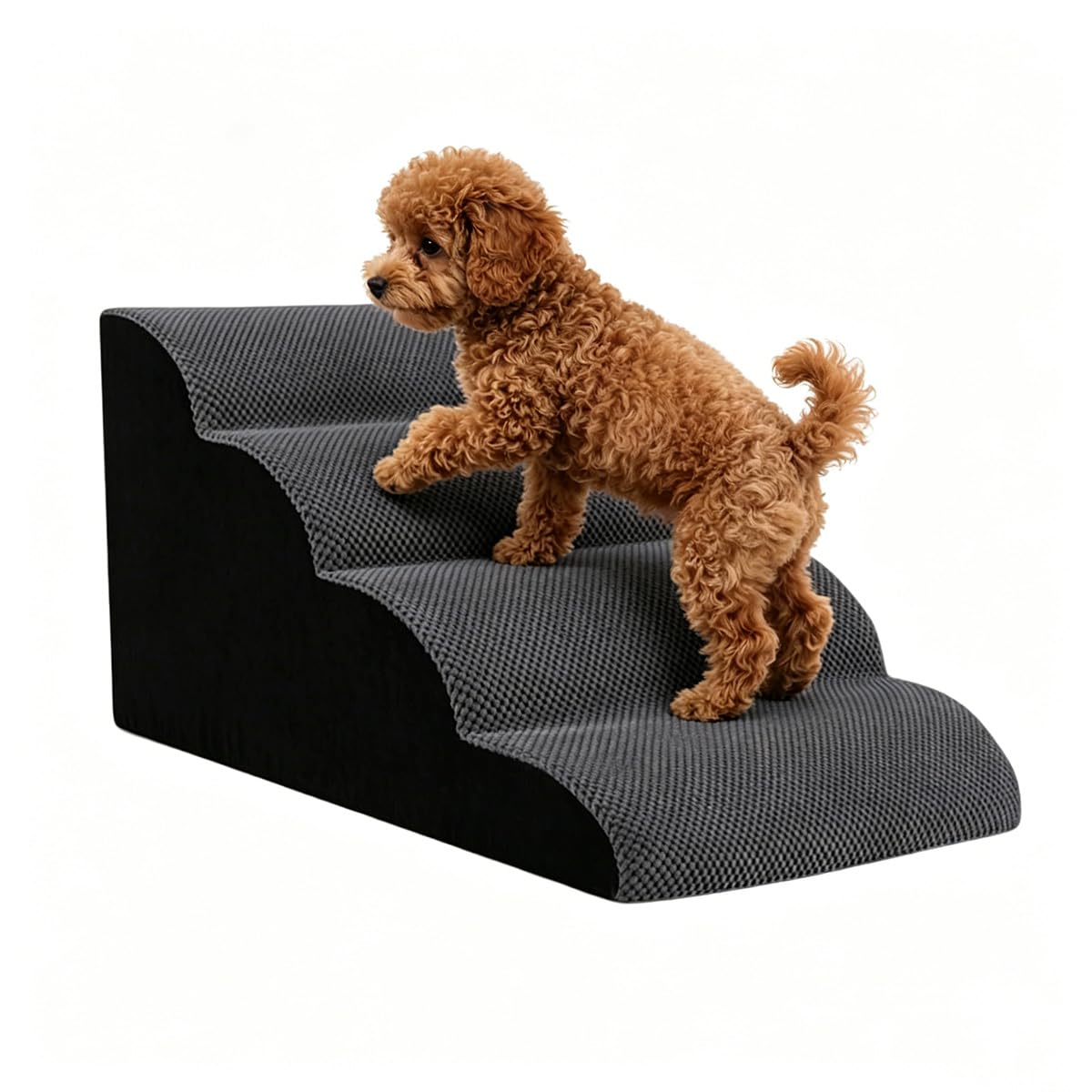 Escaleras curvadas para mascotas de 2 a 4 escalones con esponja de alta densidad y funda lavable