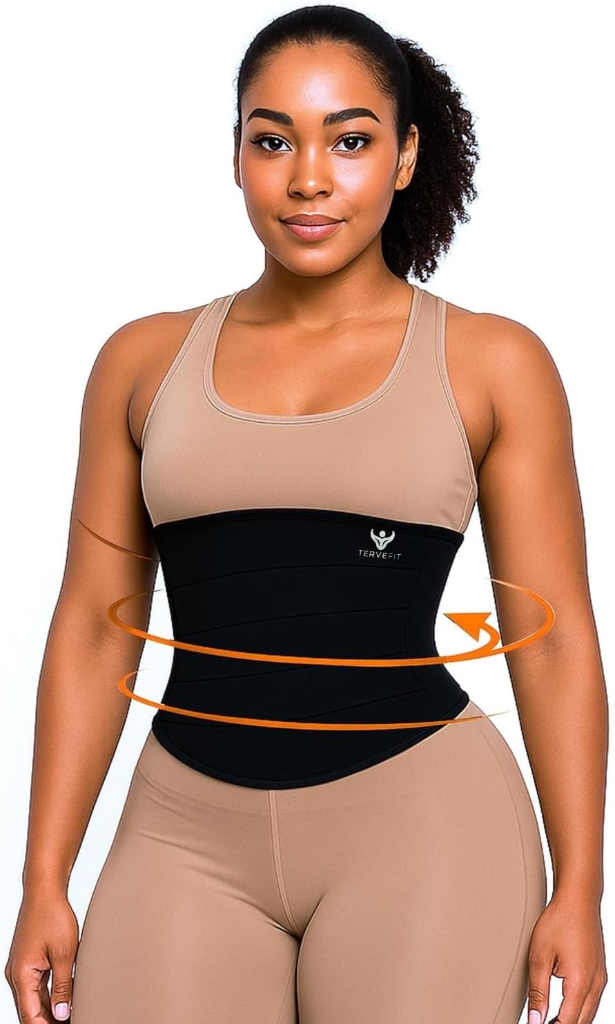 TerveFit Waist Trainer for Women Trimmer Belt Waist Cincher Tummy Wrap Plus Size Snatch Me Up Bandage Body Shaper Black - Image 2