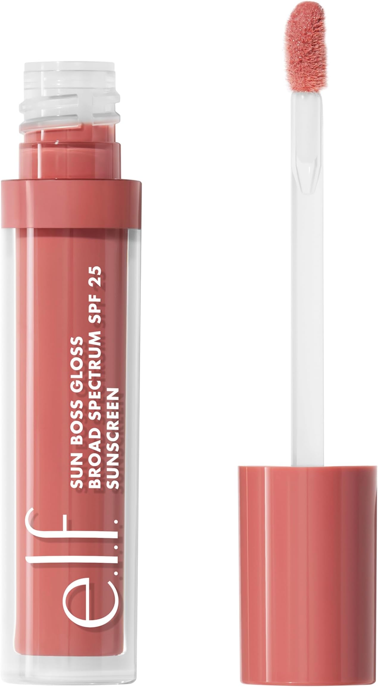 e.l.f. Sun Boss Gloss SPF 25, Pigmented Lip Gloss For A High-Shine Finish, Moisturising and Conditioning Formula, Vegan and Cruelty-Free, Pink-Me Girl