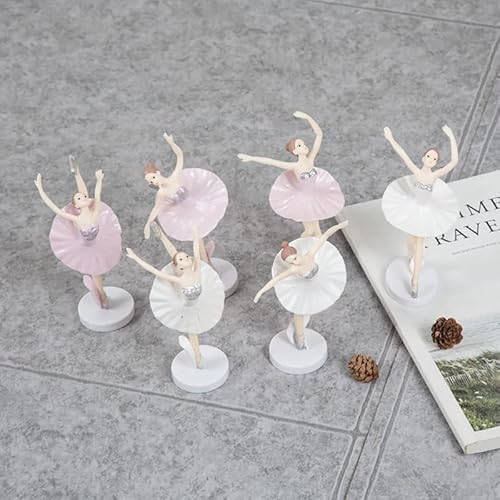Uoeo 6 Pcs Ballet Girl Cake Topper - Dancing Ballerina Girl Figurine Cake Decorations Pink Cake Toppers For Ballet Girl Baby Shower Birthday Party Wedding Decoration #TOP2