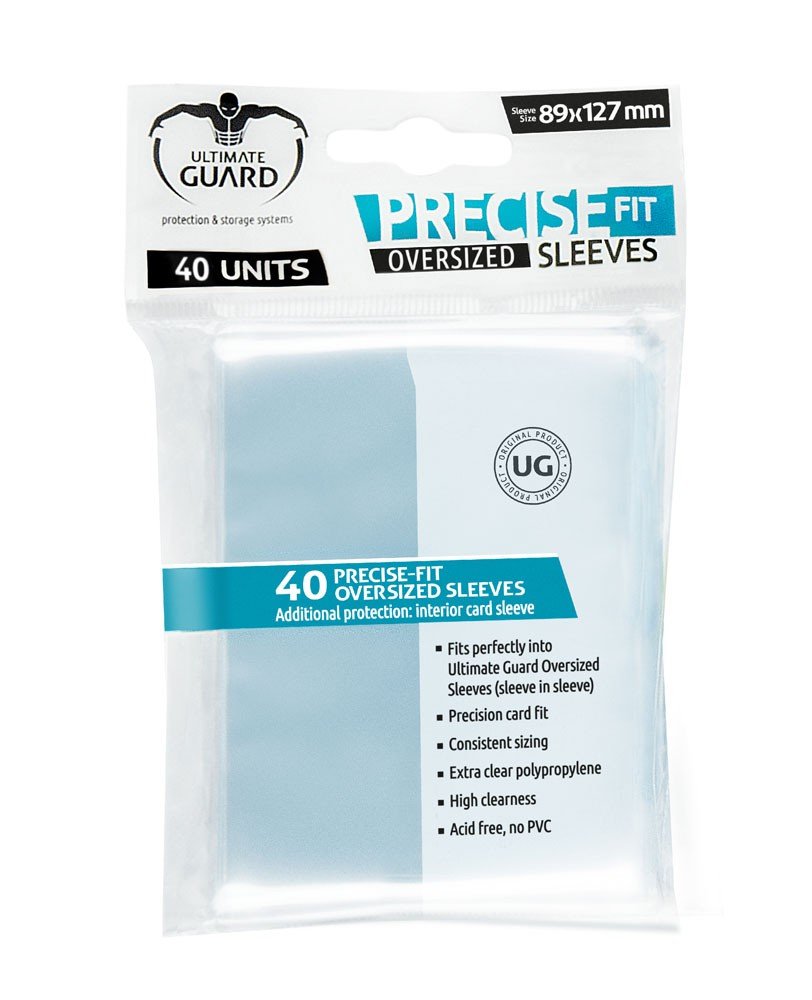 Ultimate Guard Precise-Fit Standard Size Oversized Sleeves - Transparent (40pk)