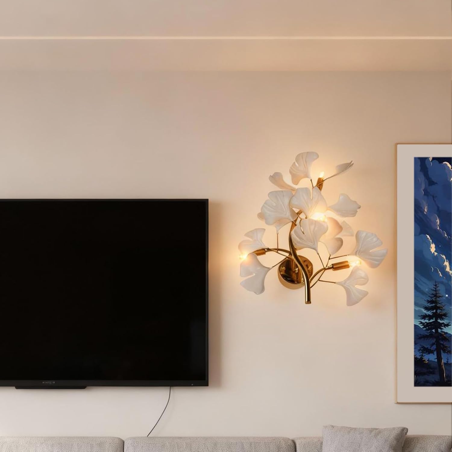 Sconces Wall Lighting Gold 4-Light Nordic Modern Creative Wall Mounted Light, Wall Decoration Lighting Fixtures for Bedroom Bedside Corridor Living Room Gallery Bar Coffee Shop