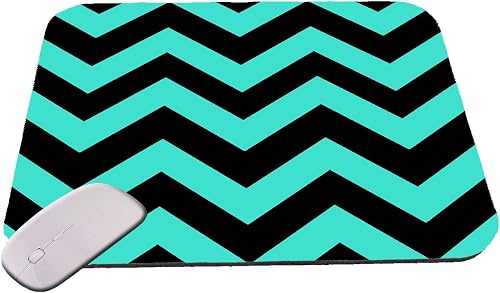 Turquoise and Black Chevron Mouse Pad