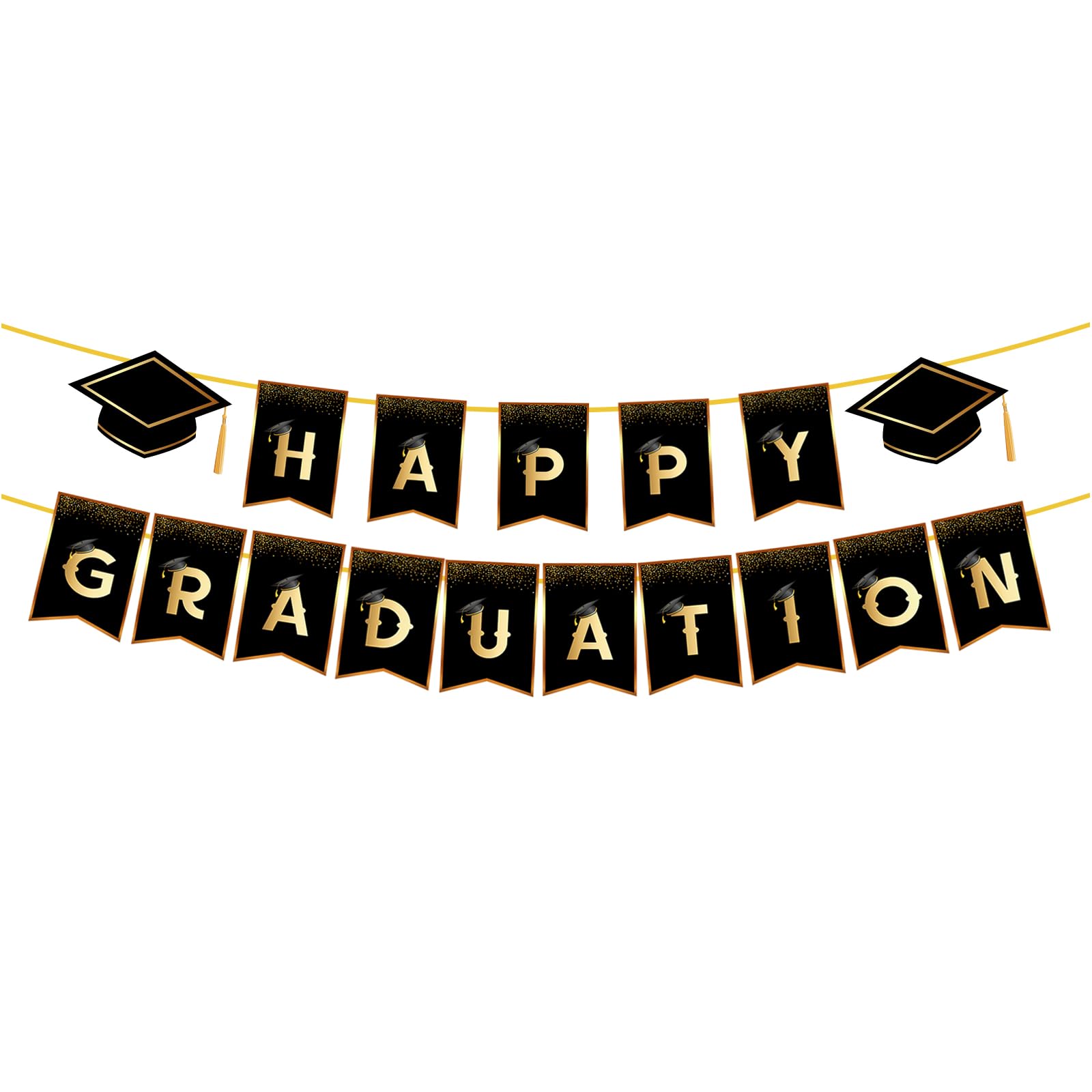 CAMOSE Graduation Banner 2026, Black and Gold Signs Banner, Graduation Decorations 2026,Congratulations Decoration for Party Decor for Walls, Fence, Outdoor Events