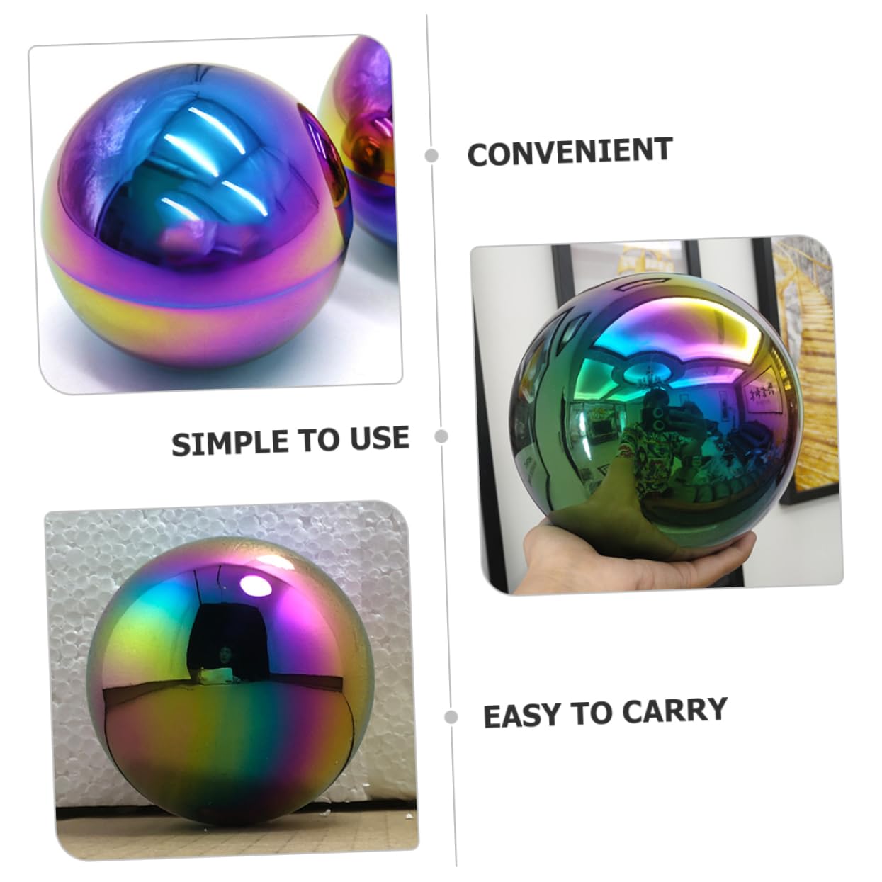 INOOMP 3pezzi Sfera Luminosa in Acciaio Inossidabile Decorazione Da Giardino Ornamento Riflettente Per Esterni Sfera Da Giardino Lucidata Aggiunge Tocco Moderno Casa e