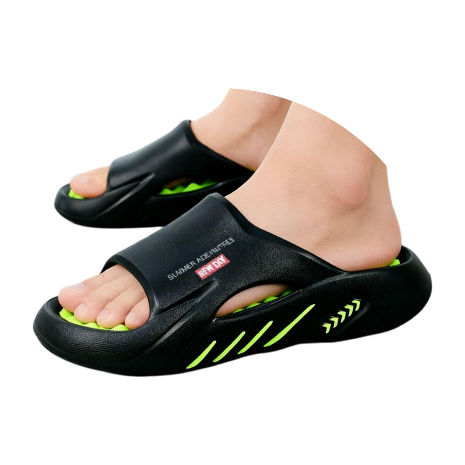 Generisch Pantofole massaggianti da donna con plantare massaggiante ondulato, in EVA, antiscivolo, comodi sandali per casa, piscina e tempo libero estivo