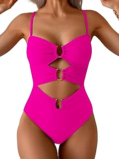Eomenie Women One Piece Swimsuit Ring Tie Monokini Sexy Swimsuit Cut Out Swimsuit Price In India