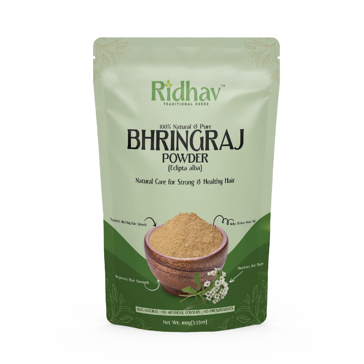 Natural Bhringraj Powder for Hair Care | Herbal Ayurvedic Powder for Healthy Hair & Scalp Care-picture-11