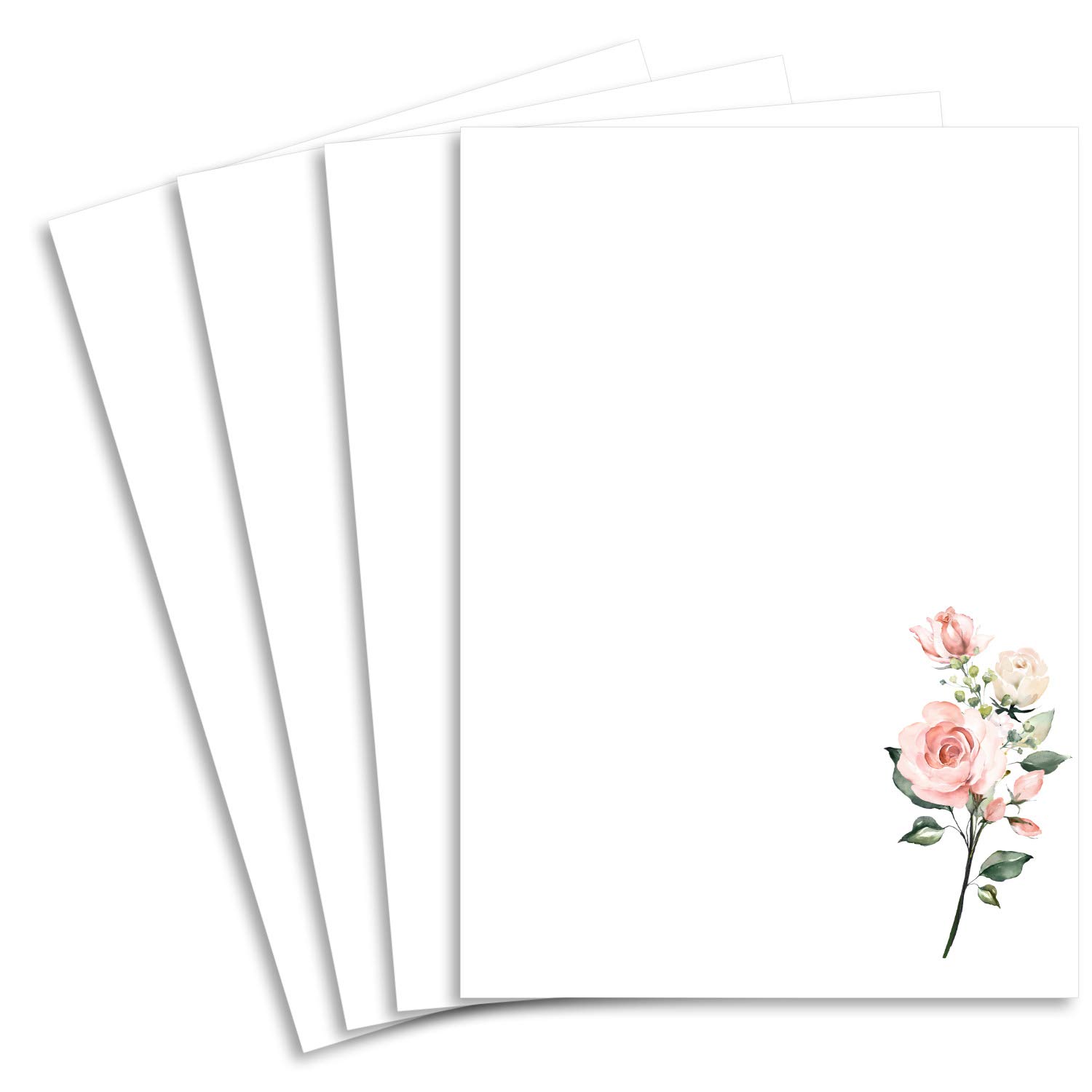 Lot de 25 feuilles à lettre DIN A4 - Papier naturel avec motif coquelicot - 120 g/m² Lot de 25 feuilles à lettre DIN A4 - Papier naturel avec motif coquelicot - 120 g/m²