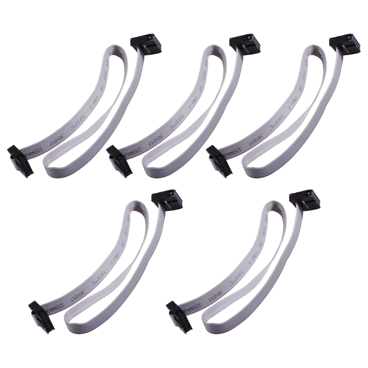 5 Pcs IDC 8 Pin Flat Ribbon Cable, 30cm 2mm Pitch