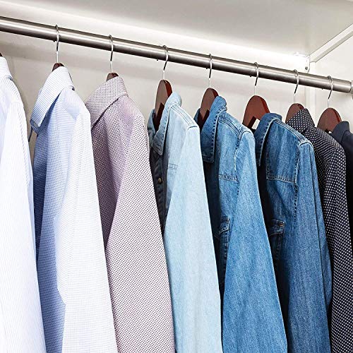 image for ZOBER High-Grade Wooden Suit Hangers 30 Pack with Non Slip Pants Bar -