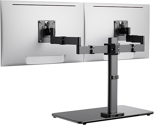 ErGear Soporte de monitor doble independiente para pantallas de 17 a 32 pulgadas, soporte de monitor de computadora para 2 pantallas, brazo de